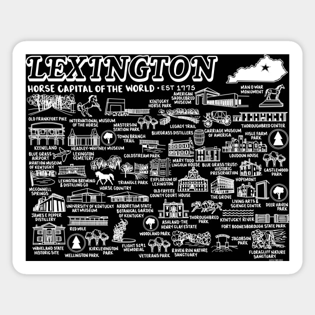 Lexington Map Art Sticker by fiberandgloss